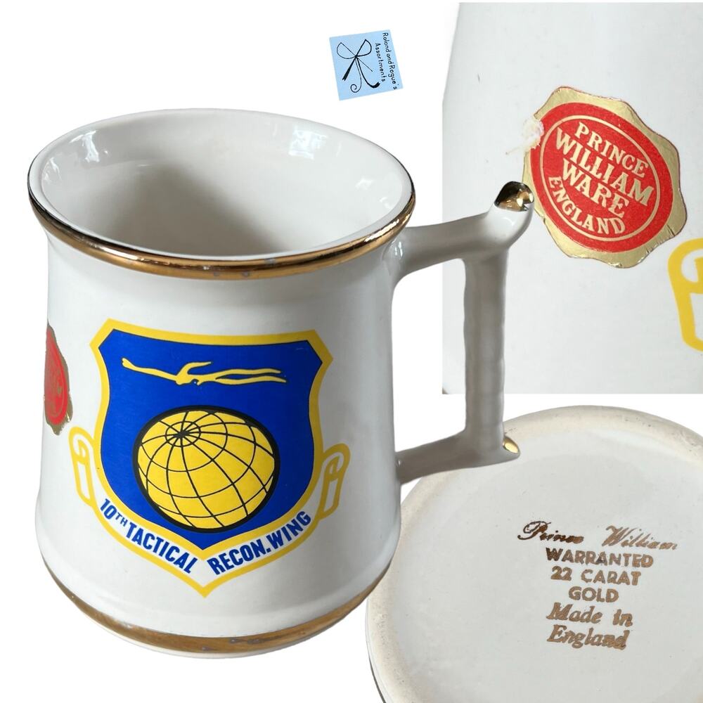 Prince Williamware Warranted 22K Gold Made in England Recon Wing Mug